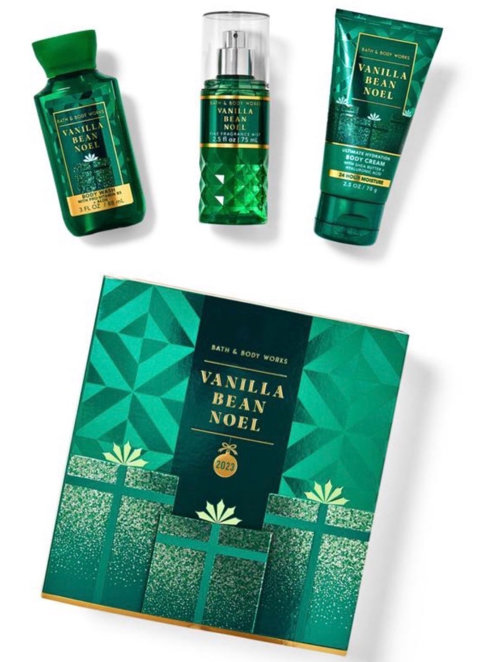 Bath & Body Works Vanilla Bean Noel Gift Set - Green